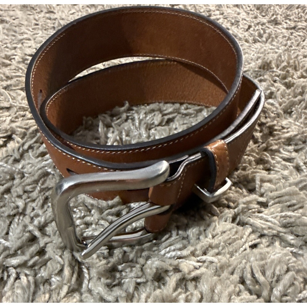 JOSEPH ABBOUD ITALIAN LEATHER DRESS BELT 34 BROWN XCB-14